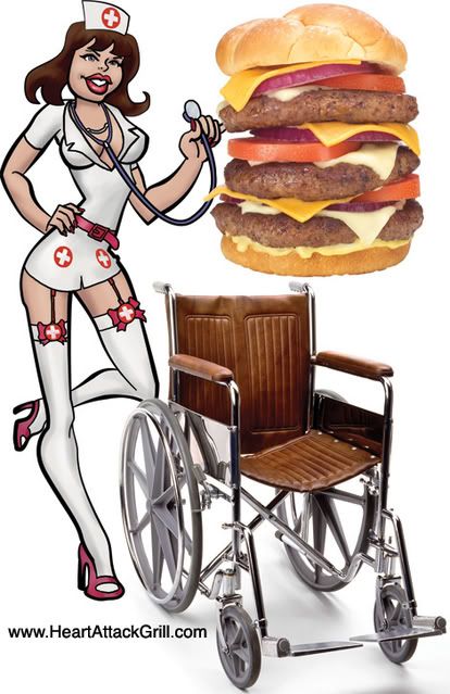 paula deen heart attack burger. (heart attack grill NURSE