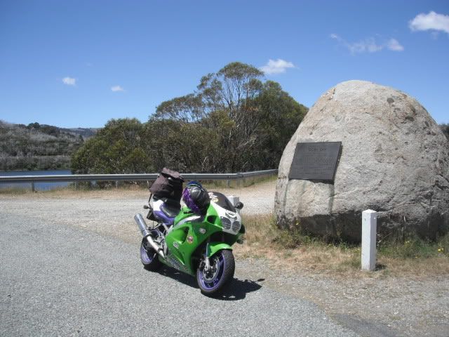 Tooma Dam (the boys and their bikes are behind the rock)