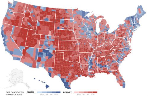 2012 election map by county nyt