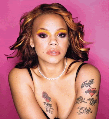 Yeah, Faith Evans has her kids names tattooed faith evans tattoos