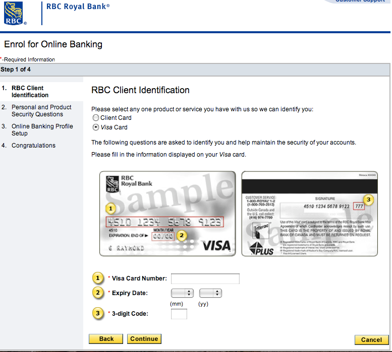 Mbna Platinum Visa. she enrolled her Visa for