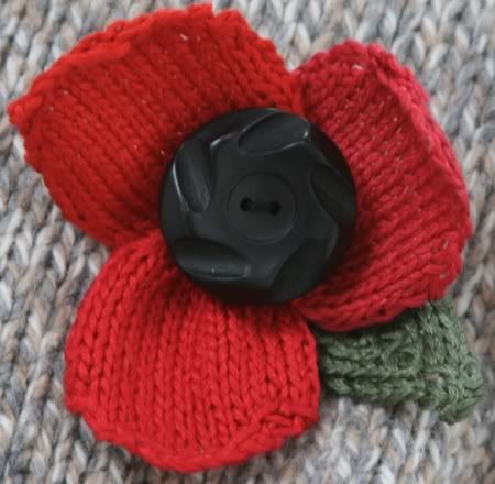 knitted poppy