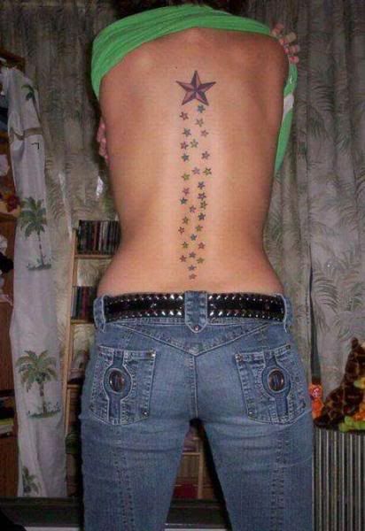 Ink Tattoo Designs With Star Tattoo In Women Body