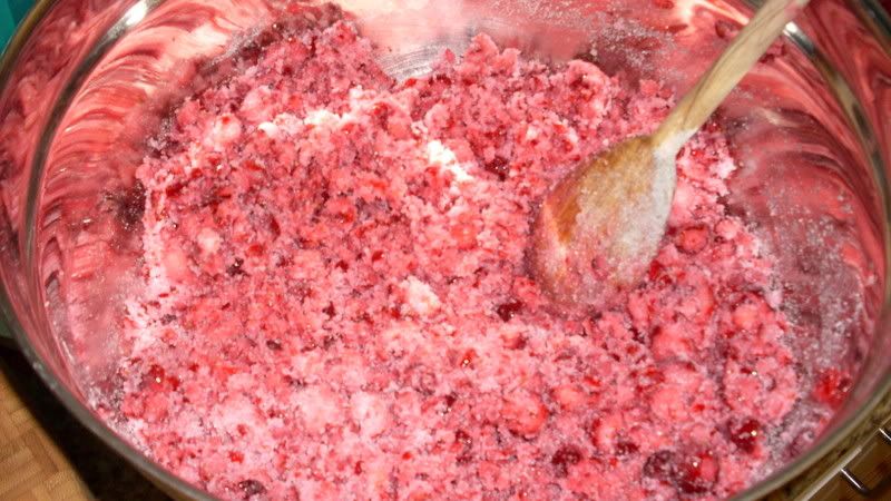 Cranberry and Sugar Mash