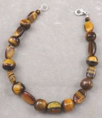 Large Tiger Eye Nugget and Bead Bracelet Large Tiger Eye Nugget and Bead Bracelet