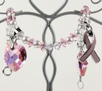 Pink Ribbon, Hearts and Hope Bracelet