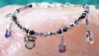 Rock & Roll Charm Bracelet Adjustable Toggle Clasp Rock & Roll Charm Bracelet Adjustable Toggle Clasp