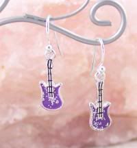 Cute Little Purple Guitar Earrings. Cute Little Purple Guitar Earrings.