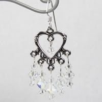 Silver Heart Shaped Crystal Earrings Silver Heart Shaped Crystal Earrings