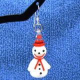 Cute, Glass Snowman with Red Hat Earrings Cute, Glass Snowman with Red Hat Earrings