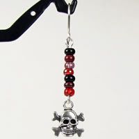 Red, Black, Purple Skull and Crossbones Earrings Red, Black, Purple Skull and Crossbones Earrings