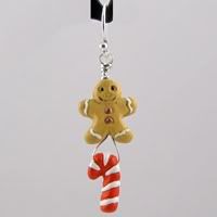 Ceramic Gingerbread man and Candy Cane Earrings