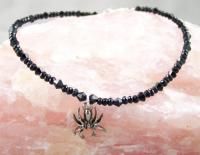 Faceted Black Glass with Black Spider Large Ankle Bracelet. Faceted Black Glass with Black Spider Large Ankle Bracelet.