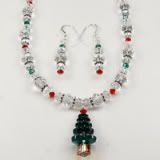 Swarovski Crystals, Beautiful Faceted Pressed Glass Beads and a Swarovski Tree Necklace with Earring Swarovski Crystals, Beautiful Faceted Pressed Glass Beads and a Swarovski Tree Necklace with Earring