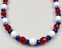 Red, White and Blue Faceted Bead Necklace Red, White and Blue Faceted Bead Necklace