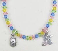 Spring, Pink, Blue, Green and Yellow Charm Bracelet