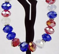 Red, White and Blue Pressed Glass Bracelet Red, White and Blue Pressed Glass Bracelet