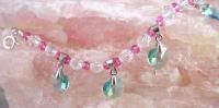 6 Aquamarine Hearts, Pink and Clear Swarovski's Bracelet 6 Aquamarine Hearts, Pink and Clear Swarovski's Bracelet