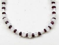 Garnet and Faceted Rainbow Moonstone Necklace