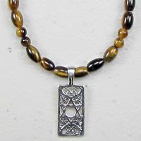 Tiger Eye and Star of David Pendant Necklace