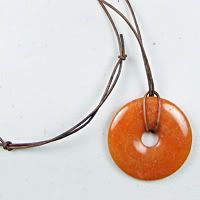 Large, Red Aventurine Disk Necklace Large, Red Aventurine Disk Necklace