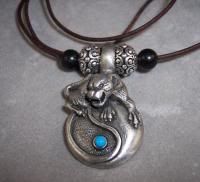 Cougar Yin Yang Leather Necklace Cougar Yin Yang Leather Necklace