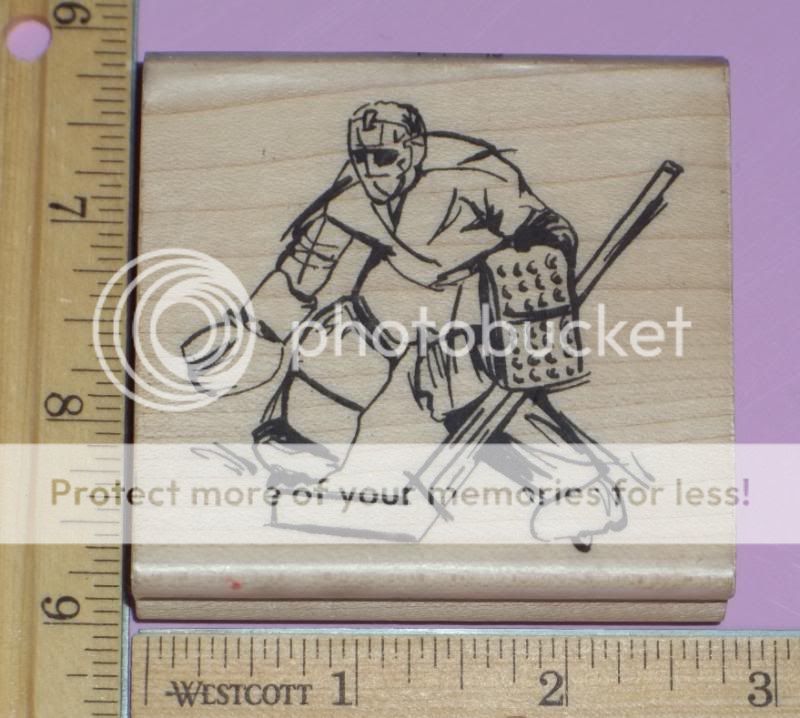 GOALIE HOCKEY PLAYER rubber stamp STAMPINGTON & CO low shipping 