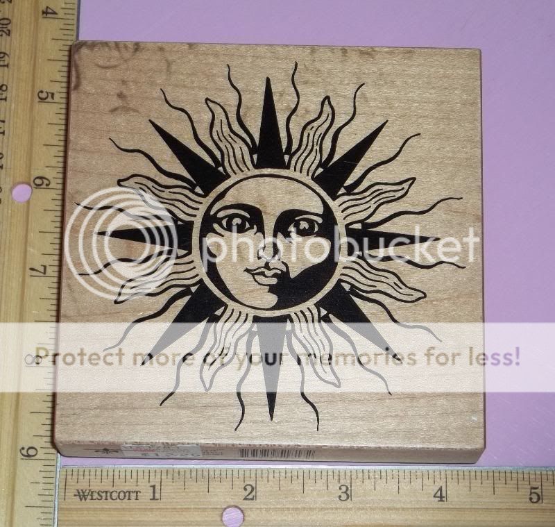 PSX K 1751 HUGE CELESTIAL SUN FACE rubber stamp LOW SHIPPING  