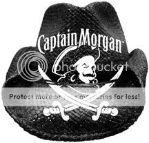 Captain Morgan Puerto Rican Pirate Swords Rum Black Straw Party Mens 