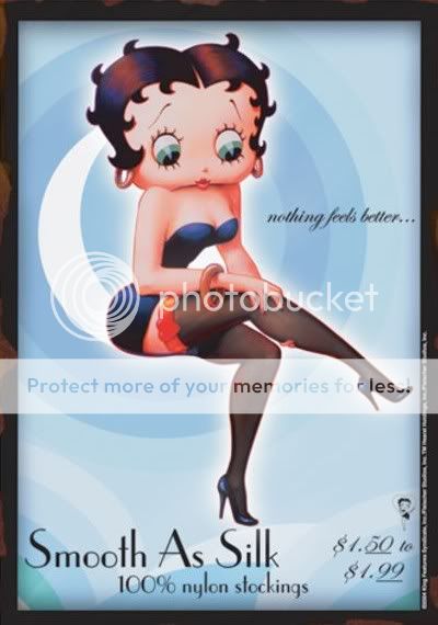 Sexy Lady Betty Boop Silk Nylon Leg Stockings Heart Garter Pin Up Girl 