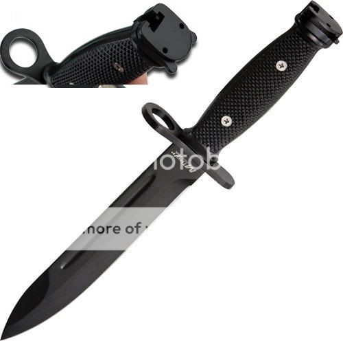 Army Soldier Military War Combat Survival Tactical M4 M16 Rifle M7 Bayonet Knife