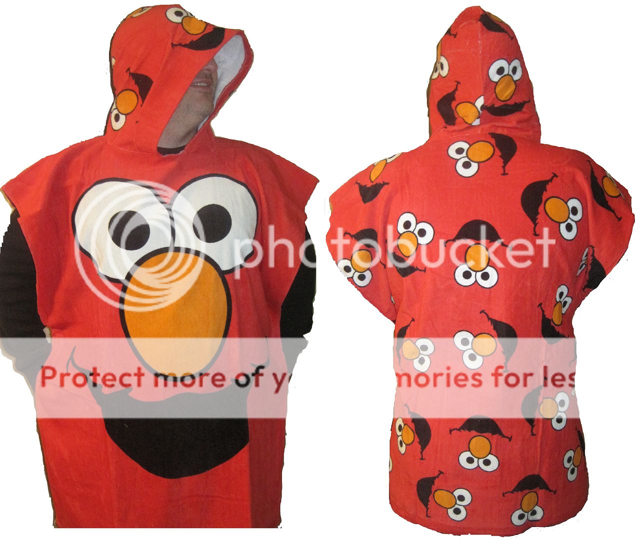 Sesame Street Elmo World Hoodie Bath Beach Pool Poncho Robe Cotton 