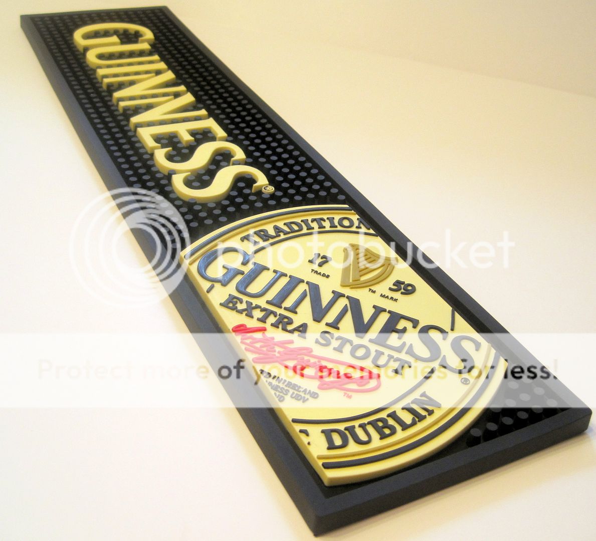   Stout Irish Beer Pub Ale Pint Glass Barware Rubber Bar Mat  