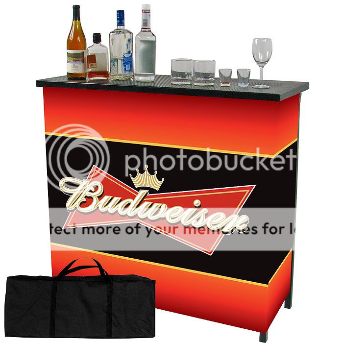 Budweiser Beer Portable Patio Party Bartender Bar Table  