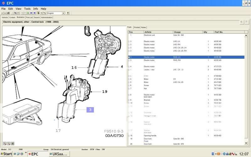 2001 9-3-Removal of central locking solenoid/motor? - UKSaabs